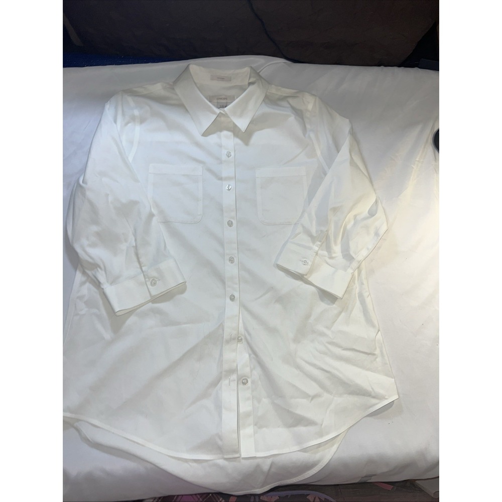 Chico's White 3/4 Sleeve Size 1.5 Basic Closet Staple‎ 238